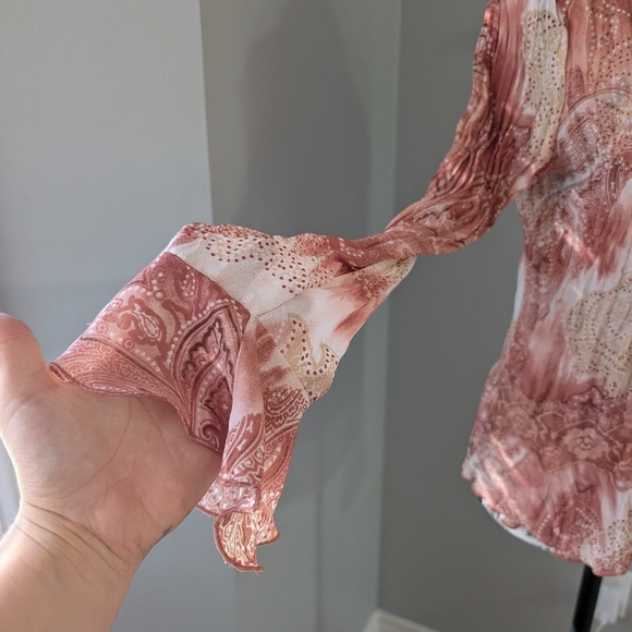 Vintage y2k Jessica ruffled floral long sleeve top small - Picture 6 of 7